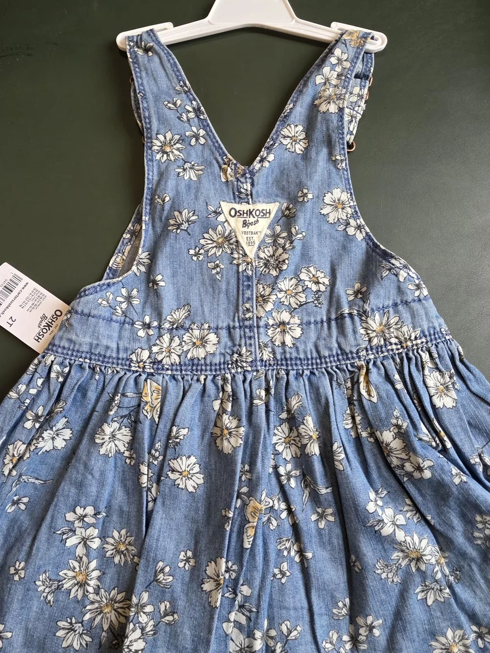 OshKosh B'gosh Blue Denim Floral Jumper